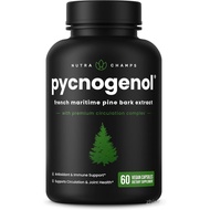 NutraChamps Pycnogenol French Maritime Pine Bark Extract, Premium Circulation Complex, Blood Flow, N