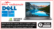 [BRAND NEW] DELL Inspiron  3511 | i7-1165G7 | 16GB RAM | 512GB SSD | GPU MX350 2GB |WIN 10 HOME | 15.6-inch FHD I 1 YEARS Premium Support  By Dell