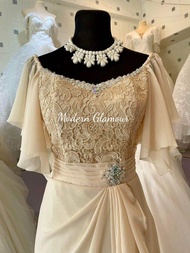 DIA Belle Sleeve Design Ninang Gown Mother of the Bride Groom Principal Sponsor Gown