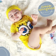 0-12M Spongebob Costume for Babies Baby Clothes Onesie Romper with Hat Outfit