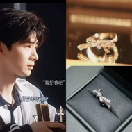 Hard coax Bai Jingting Ring High-End Exquisite Index Finger Open Bow Difficult to coax Bai Jingting,