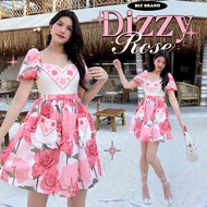 MYT x  BLT BRAND : [BT147] : Dizzy Rose : Mini Dress เดรสน่ารักตีมลายดอกไม้คิ้วท์ๆ