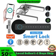 【SG】Tuya Smart Door Lock Remote Unlock Fingerprint Handle Lock Biometric Security Door Lock Wireless Bluetooth Digital
