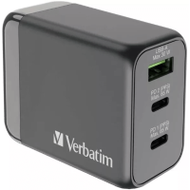 Verbatim 3端口 65W PD 3.0 QC 3.0 GaN旅行充電器 (66963) | 4款可拆國際插頭 | 3端口輸出 | 香港行貨