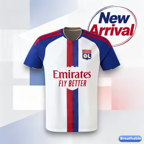 Olympique Lyon 2026-2027 Local Shirt 3D Printed Football Jersey 2026 Summer Men Sport Shirt Breathab