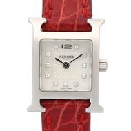 【二手】愛馬仕 HERMES 手錶 H-Watch Mini 白色錶殼 HH1.110 白色錶殼 不鏽鋼鑲鑽 H-Watch Mini 女士二手 A