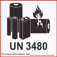 ป้ายเตือนแบตเตอรี่ลิเธียมไอออนขนาด100 ~ 500ชิ้น UN3481 UN3090ขนาด120X110มม. ป้ายสติ๊กเกอร์ติดแน่นเตื