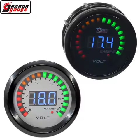 2 Inch (52mm) Auto Car LED Digital Display Volt Gauge 12V Battery 8-12V Voltage Detection Meter
