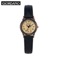 Giordano Vintage Wood Surface Black Strap Water Resistant Ladies Watch L737(5250)NUM-WD