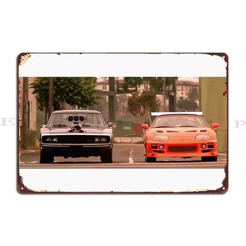 The Fast And The Furious Last Race Metal Sign Bar Cave Wall Decor Wall Mural Cinema Create Tin Sign 