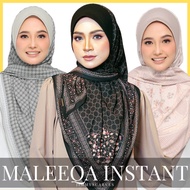 Maleeqa || Tudung Bawal Instant Printed | Jimmy Scarves | Bidang 55 & 60 | Saiz L & XL | Bucu Tajam