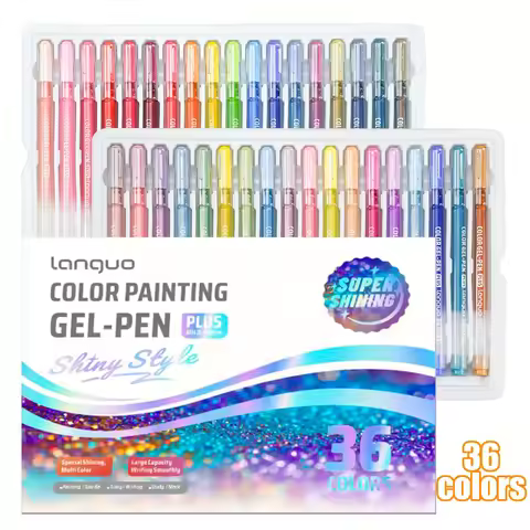 36/54/72 Colors Glitter Gel Pens Set 1.0mm Colored Gel Pens Smooth Writing Glitter Pens for Coloring