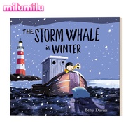 Milu ปลาวาฬพายุในฤดูหนาวสมุดวาดภาพระบายสีสำหรับเด็ก Benji Davies หนังสือภาษาอังกฤษดั้งเดิม