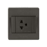 ชุดเต้ารับเดี่ยว 3 ขา HACO M3N-E10-CC สีช็อคโก (1113101)