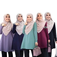 MEGONO - BAJU KURUNG MELAYU MALAYSIA RNB MOTIF POLOS ROK AND BLUS BAJU PADANG ATASAN WANITA MODERN L