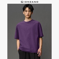 Giordano Loose Woven Short-Sleeve T-Shirt with Crew Neck & Brand Print – brand print stylish loose f