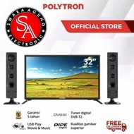 Led Digital Tv 32 Inch Polytron + Tower Speaker Type: 32TV1855 (Medan)