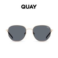 QUAY AUSTRALIA BIG TIME POLARIZED gold/smoke round sunglasses