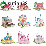 XUTIAN 3D Castle Airplane Assembly Model, Building Model 3d Puzzles, Cartoon Cardboard Airplane DIY 