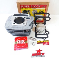 CYLINDER BLOCK BOREUP CAST IRON PISTON BRT SUPRA FIT REVO GRAND WIN C100 LEGEND ASTREA 53.40