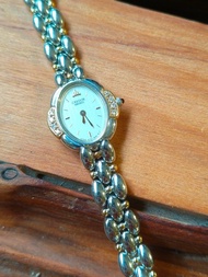 SEIKO成立頂級 CREDOR貴朵品牌 天然鑽石 鋼 18k金 石英手錶