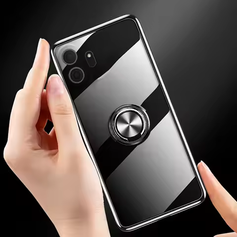 Transparent Case For TCL Nxtpaper 70 Pro Car Magnetic Ring Original Clear Silicone Cover For TCL Nxt