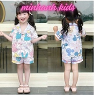 Minhanhkids Pajamas for girls to wear at home Cool silk pajamas 8-25kg