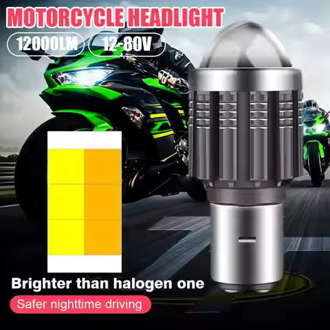 BA20D H6 S2 S1 LED Motorcycle Headlight Bulb Hi/Lo Beam Motorbike Spot Light Bright Illumination Ene