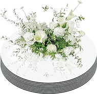 Round Mirror Tiles for Centerpieces, 9PCS Mirror Trays Flat 10inch Circle Mirrors for Tables Mirror 