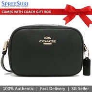 Coach Handbag In Gift Box Crossbody Bag Mini Jamie Camera Pebble Leather Bag Black # CA069