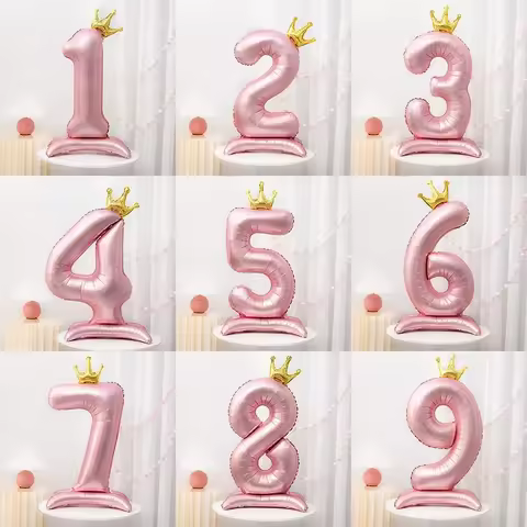 42 "birthday Number Balloon New Girl Princess 10th Birthday Pink Crown Balloon Wedding Party Balloon