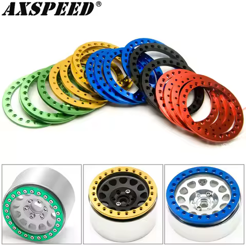 AXSPEED 4PCS CNC Aluminum Wheel Outer Beadlock Ring for 1.9" 2.2" Wheels Rim 1/10 RC Crawler Axial S