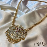 Fine Jewelry Chain Thali Kodi Necklace made of Micro Plated Gold Thick Chain with White & Pink Gold 