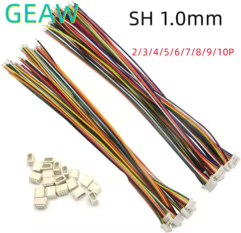 20 Sets Mini Micro jst SH 1.0mm 2Pin 3/4/5/6/7/8/9/10P JST Connector with Wires Cable Terminal Conne