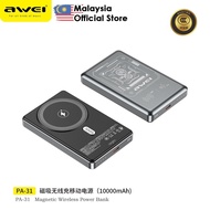 【3C Certified】Awei PA-31 10000mAh Powerbank 20W Fast Charging Power Bank Magnetic Wireless Pawer Ban