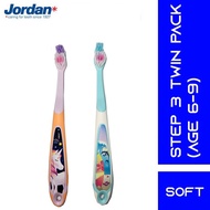 Jordan Kids Step 3 TwinPack Toothbrush 6-9 years old (Soft) (Random Color)
