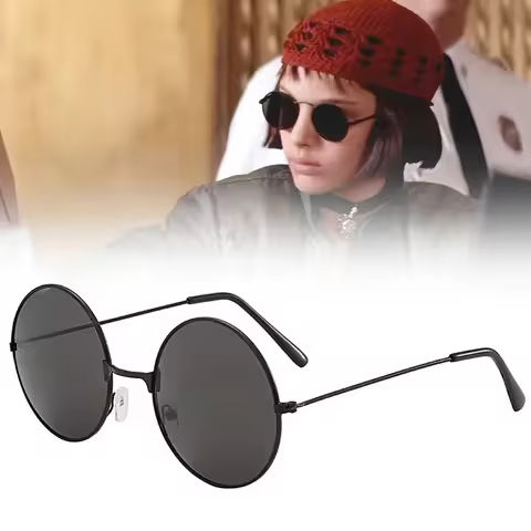 Movie Leon: The Professional Matilda Cosplay Glasses Retro Round Frame Eyewear Punk Sunglasses Hallo