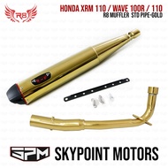 R8 M1 MUFFLER WITH ELBOW FOR HONDA XRM 110 WAVE 100 110 GOLD (9856-682)