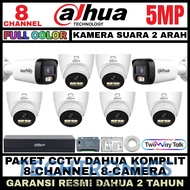Techtronics | Dahua 5mp colorvu 8 channel cctv Package 8 two way audio Cameras