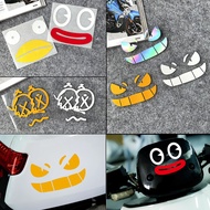 Reflective Motorcycle Sticker Funny Expression Evil Eyes Motorcycle Helmet Body Decal Waterproof Motorcycle Accessories