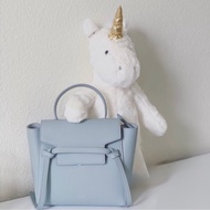 「JL精品代購」9新 Celine 淺藍鯰魚包Belt Nano