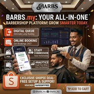 BARBS.my | Sistem POS Barbershop + QR Queue + Booking + Loyalty + Inventory
