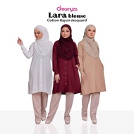Lara Cotton Rayon Jacquard Long Top Blouse