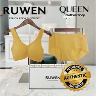 KISSY RUWEN Lace Seamless Bra Set | Set Bra Renda Tanpa Jahitan | 如吻背心姜黄色蕾丝文胸套装