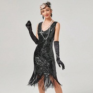 1920s Dresses For Women Gatsby Flapper Dresses 20s Vintage Sequins Fringed Cocktail Dress