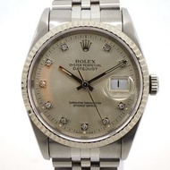 【ROLEX勞力士】Datejust 10P 鑲鑽 SS × K18WG / AT 銀色錶盤