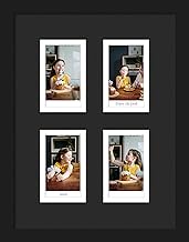 7.2x9.5 Collage Picture Frame for Polaroid 2x3 Mini Instant Prints Photo with 4 Openings, Black Fram