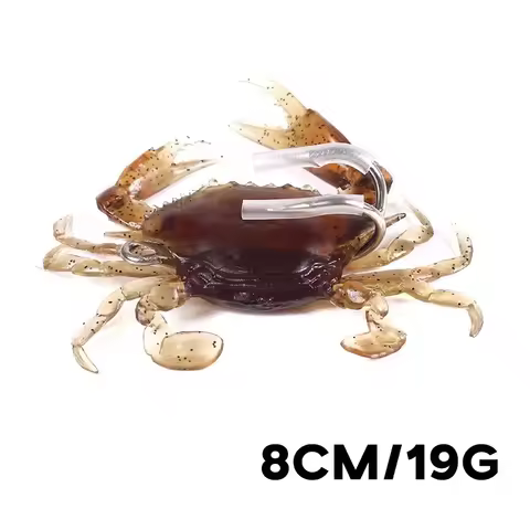 Crabs Bait Fishing Lures 8cm 19g Simulation Crab Silicone Soft Bait With Sharp Hook Artificial Fresh