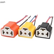 (FTT) Top 3-Hole Ceramic H4 Wire Car Headlight Socket Plug NEW