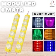 PROMO Lampu LED Modul Module COB 6 Titik 6 Watt 6 Mata Besar 1x6 Bak Putih Merah Hijau Kuning Biru P